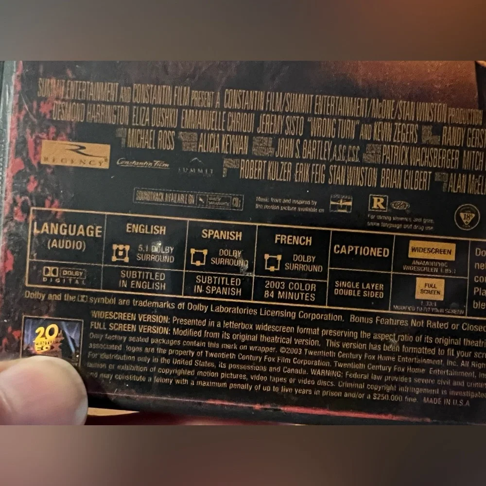 ‼️SOLD‼️ Wrong Turn (DVD) By: Summit Entertainment Presents 🎃 - Picture 7 of 13